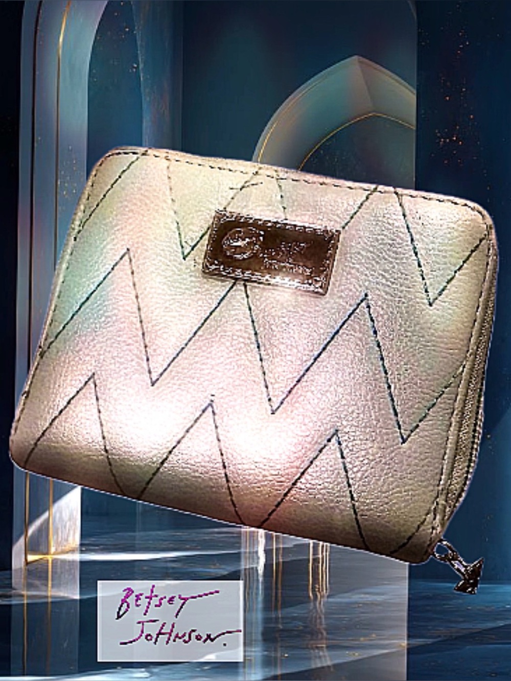 Luv Betsy - Betsey Johnson Grey Zip Around Wallet